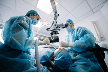 an oral surgeon placing dental implants