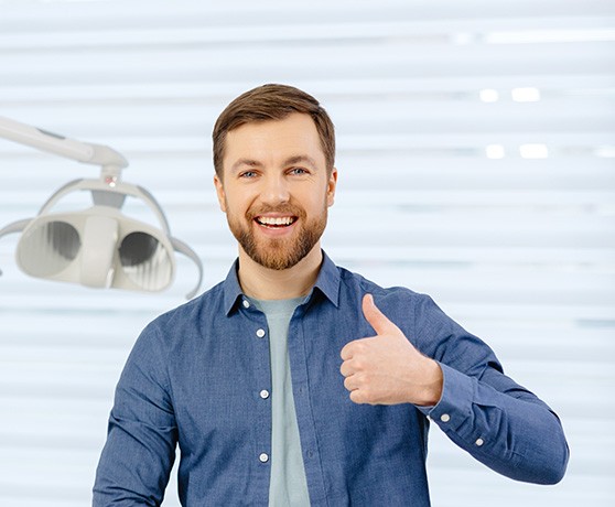 a dental patient smiling 